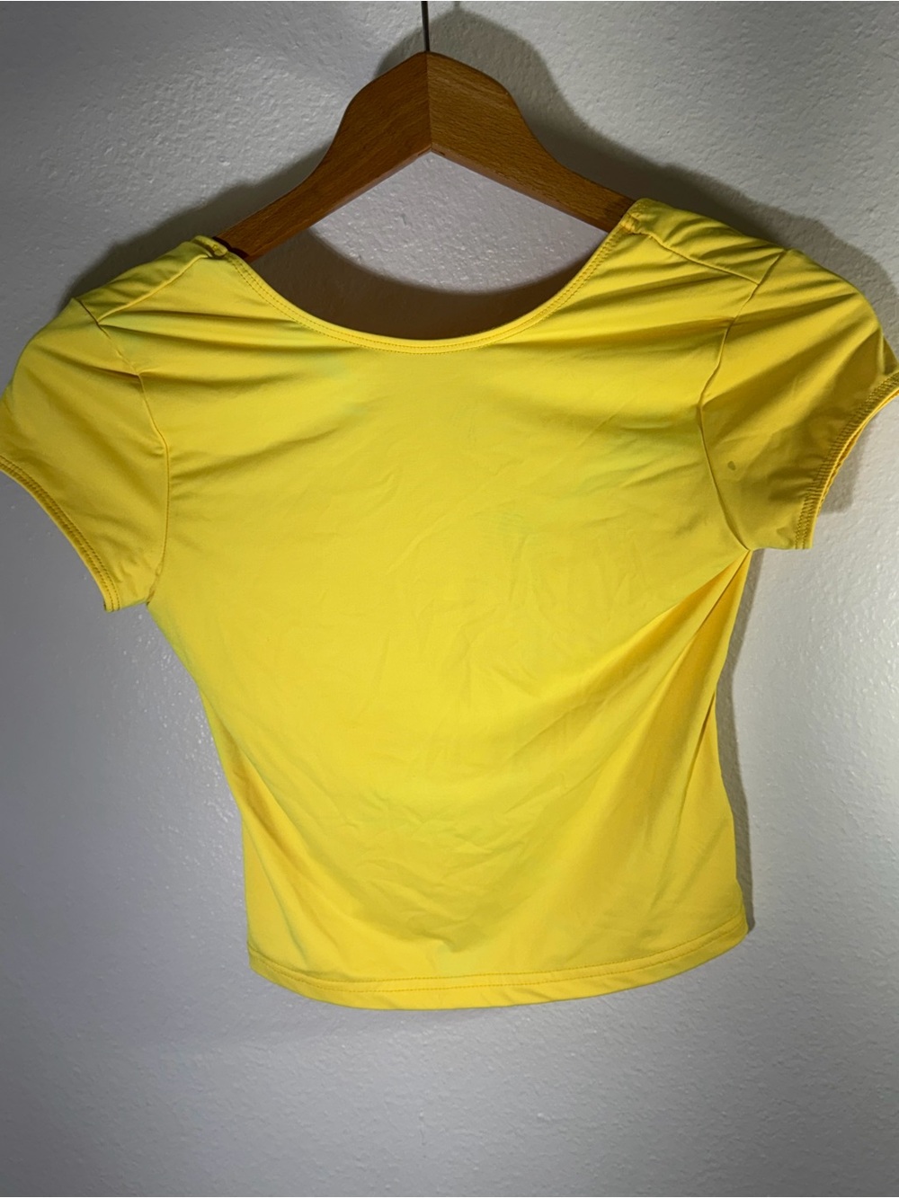 Yellow Short Sleeve Open back Women's Top